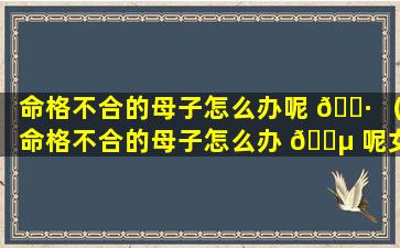 命格不合的母子怎么办呢 🌷 （命格不合的母子怎么办 🐵 呢女生）